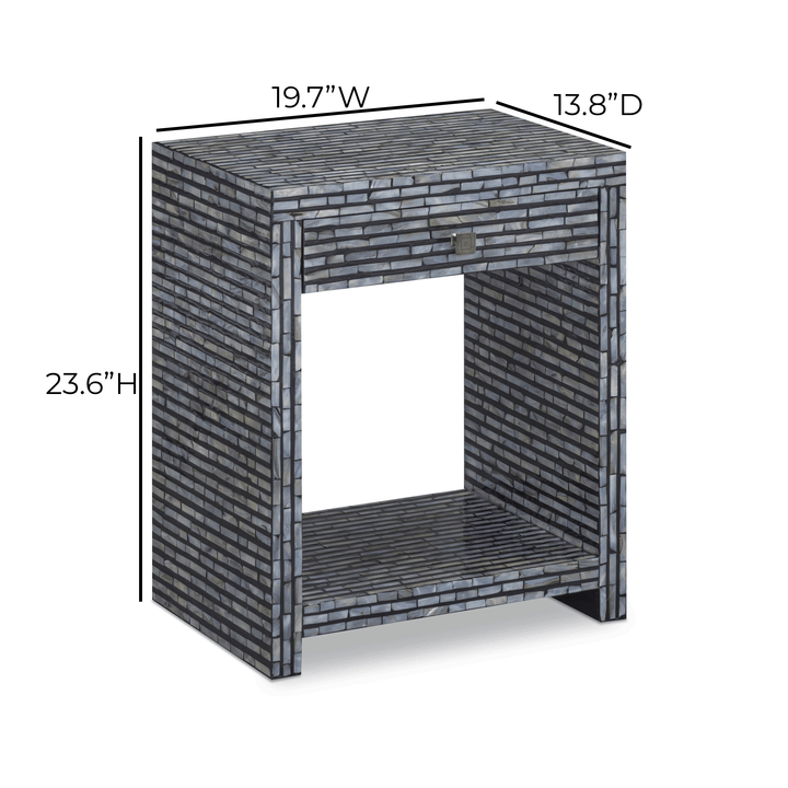 Cassis 20" Mother of Pearl 1-Drawer Nightstand