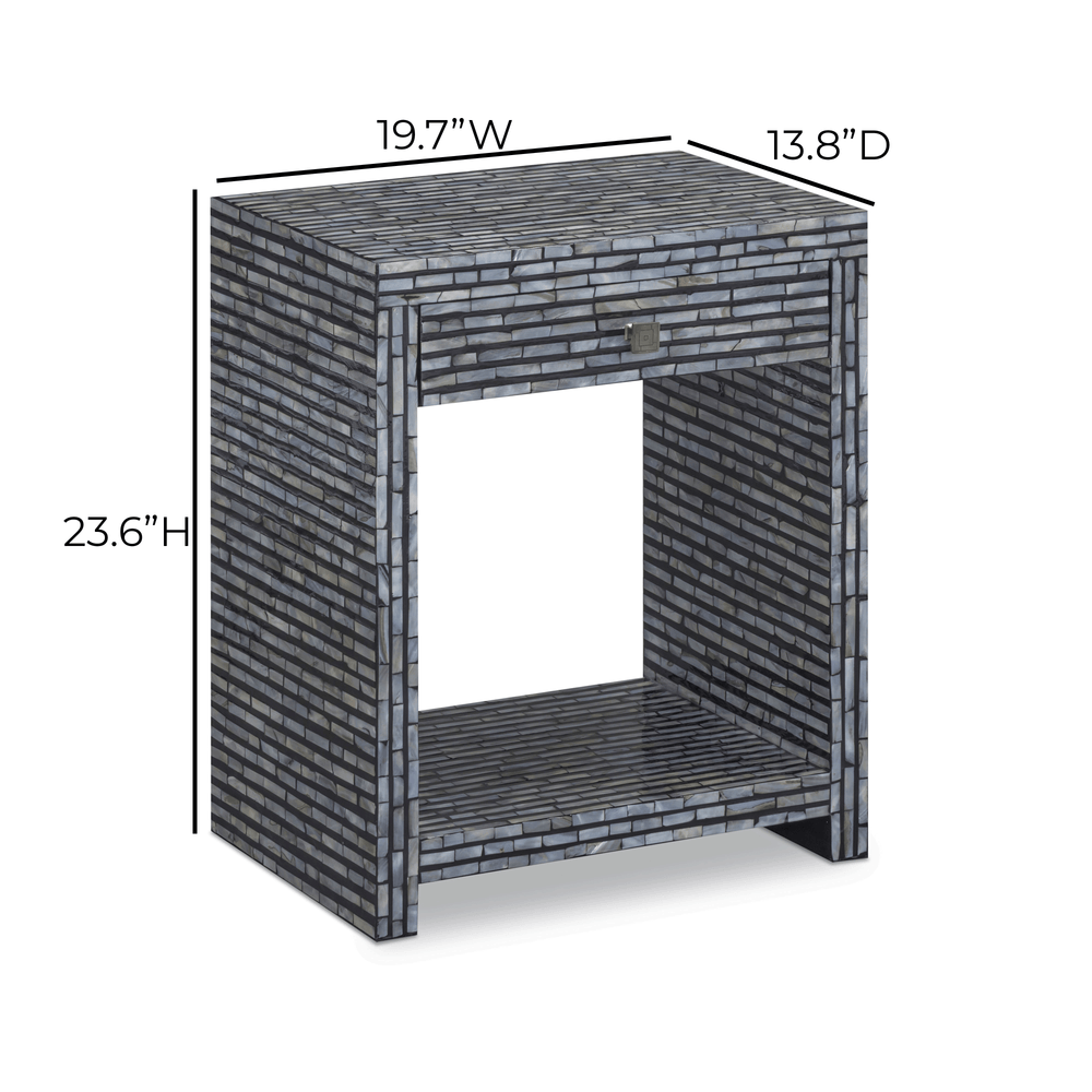 Cassis 20" Mother of Pearl 1-Drawer Nightstand