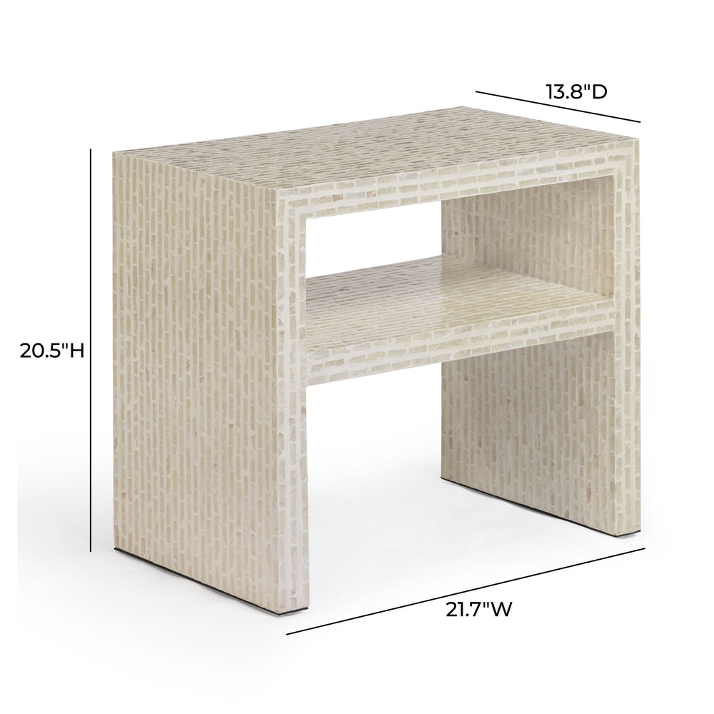 Derry 22" Cream Capiz Shell Nightstand