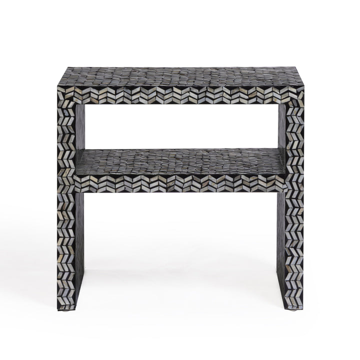 Derry 22" Black Capiz Shell Nightstand