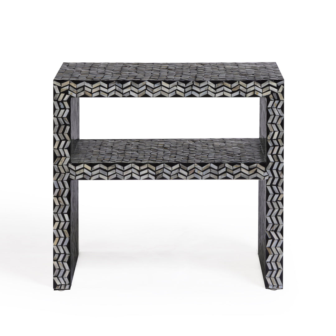 Derry 22" Black Capiz Shell Nightstand
