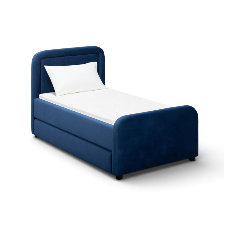 Briella Navy Performance Velvet Trundle Bed - Twin