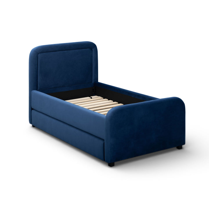 Briella Navy Performance Velvet Trundle Bed - Twin