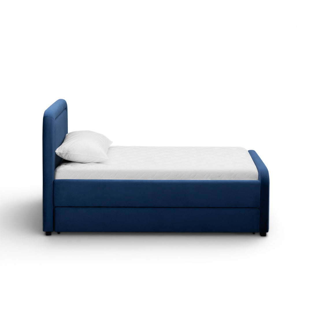 Briella Navy Performance Velvet Trundle Bed - Twin