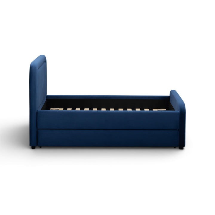 Briella Navy Performance Velvet Trundle Bed - Twin