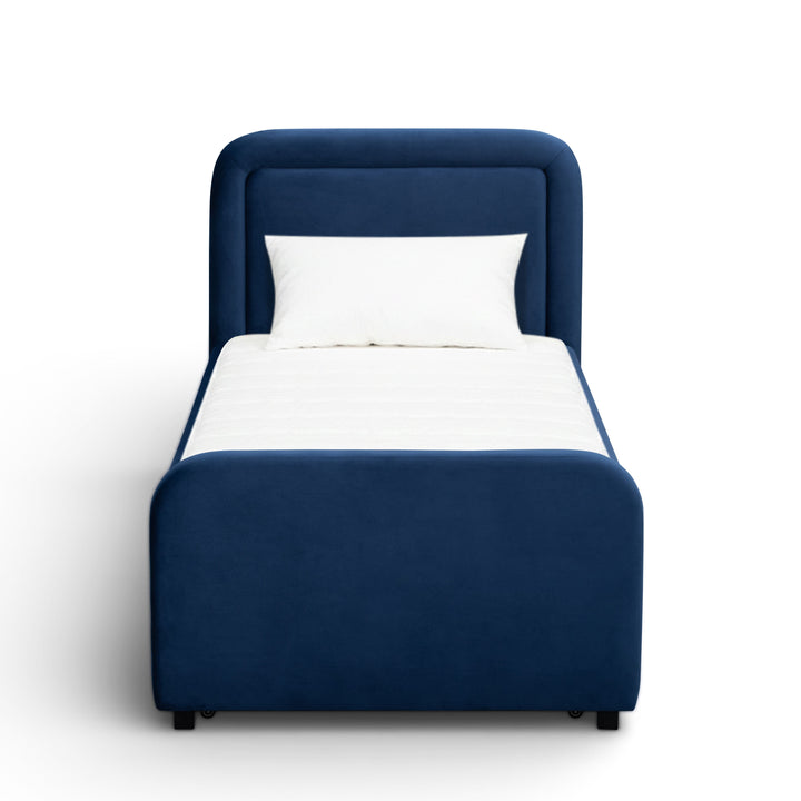 Briella Navy Performance Velvet Trundle Bed - Twin