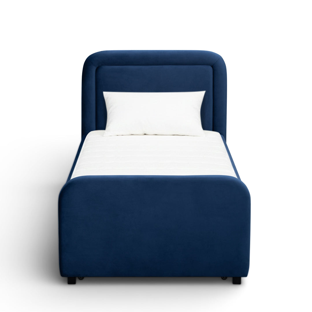 Briella Navy Performance Velvet Trundle Bed - Twin