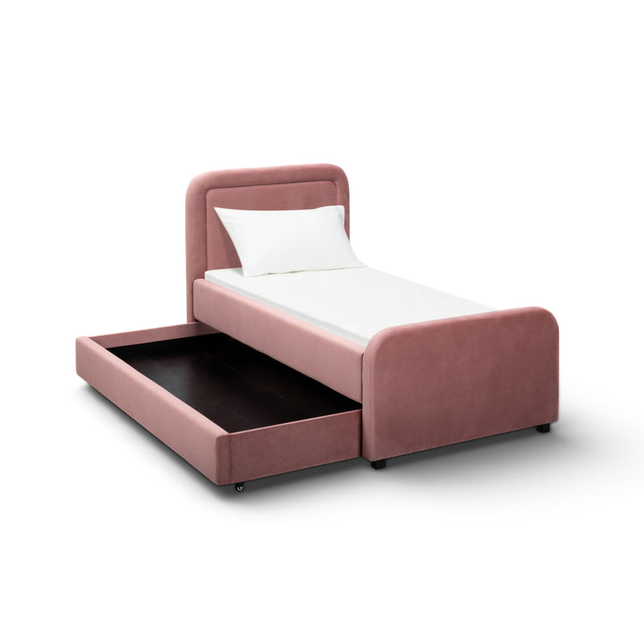 Briella Salmon Performance Velvet Trundle Bed - Twin