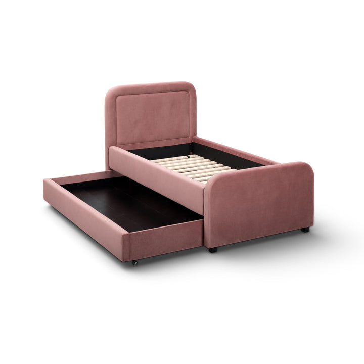 Briella Salmon Performance Velvet Trundle Bed - Twin