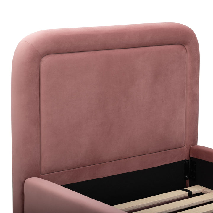 Briella Salmon Performance Velvet Trundle Bed - Twin