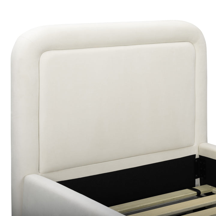 Briella Cream Performance Velvet Trundle Bed - Twin
