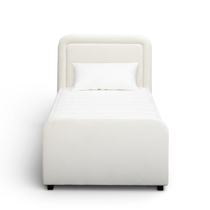 Briella Cream Performance Velvet Trundle Bed - Twin