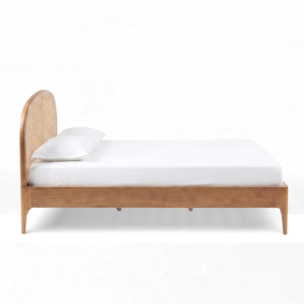 Mico Pecan Natural Rattan Bed - Queen
