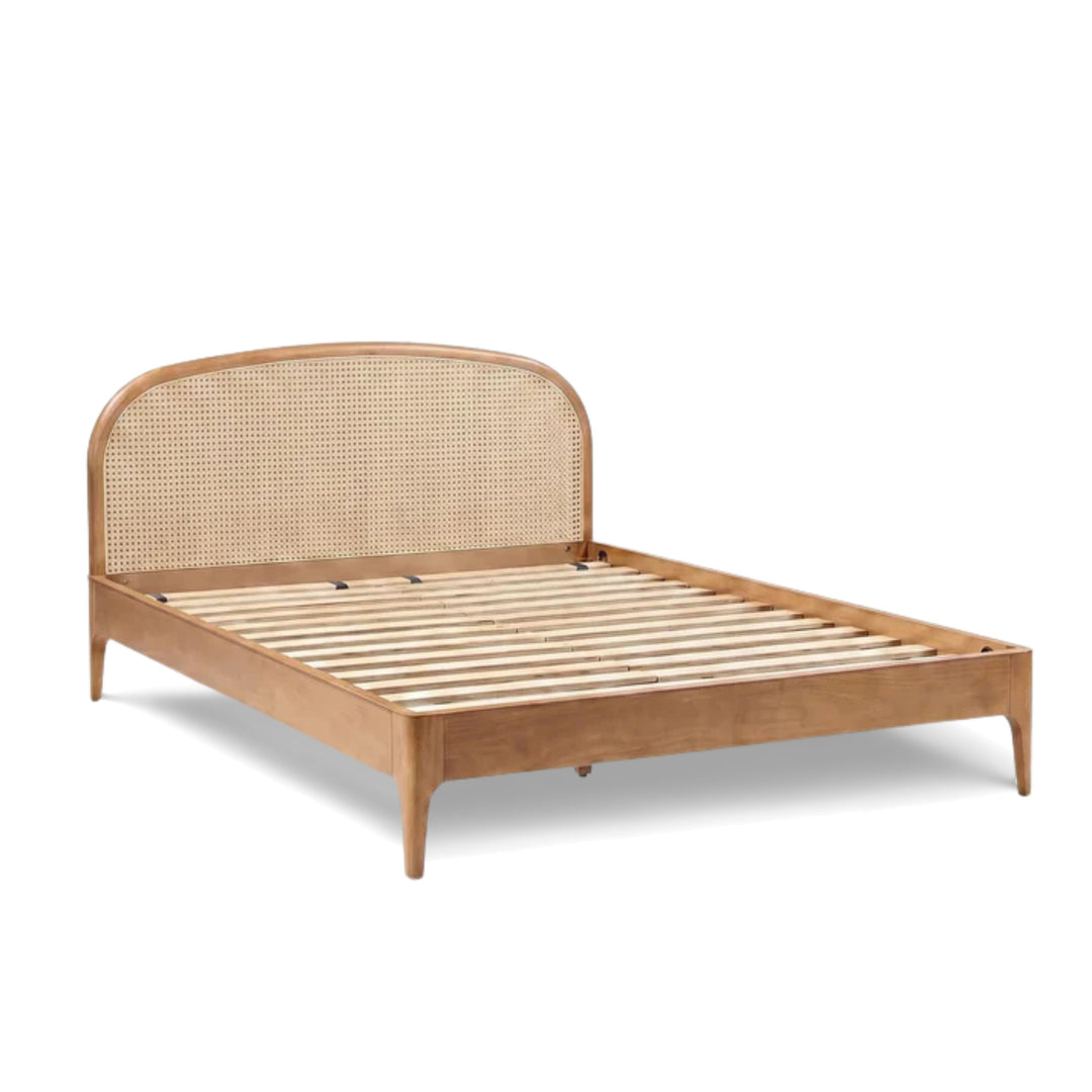 Mico Pecan Natural Rattan Bed - Queen