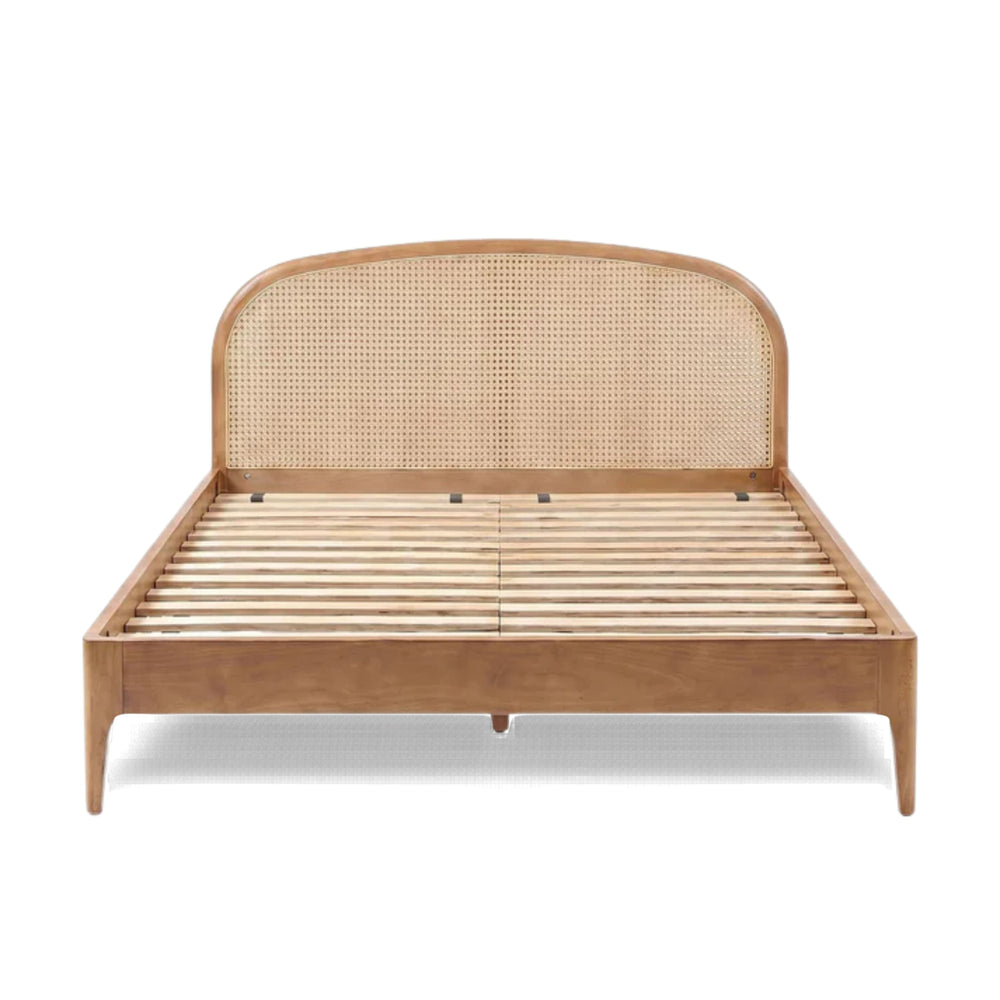 Mico Pecan Natural Rattan Bed - Queen