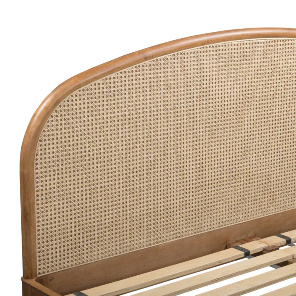 Mico Pecan Natural Rattan Bed - Queen