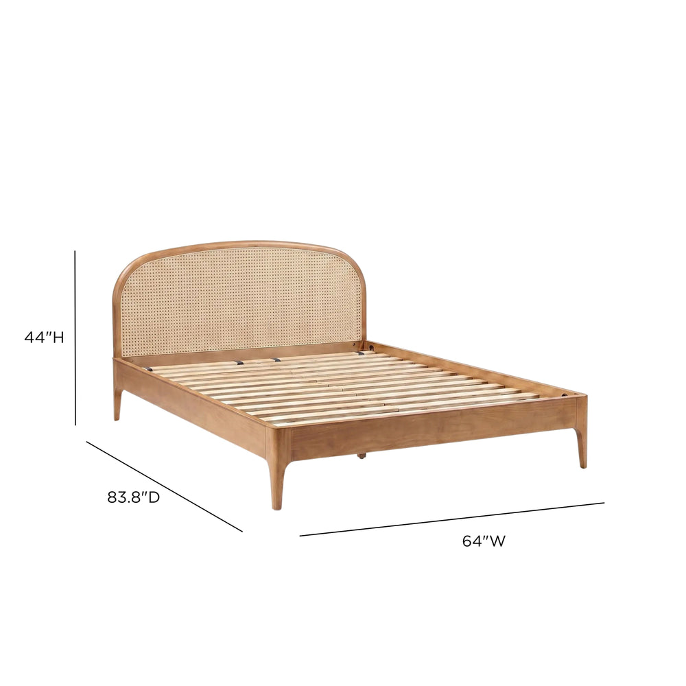 Mico Pecan Natural Rattan Bed - Queen