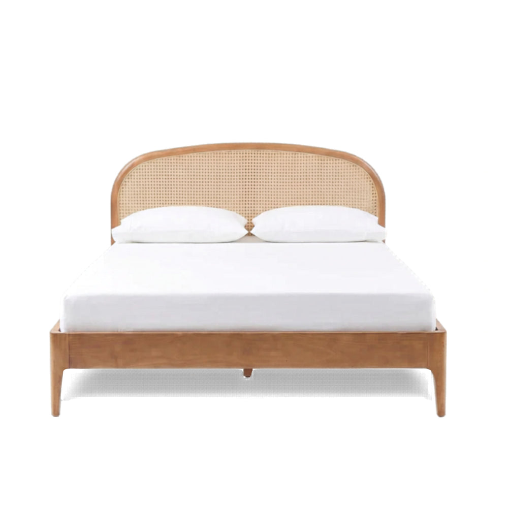 Mico Pecan Natural Rattan Bed - Queen