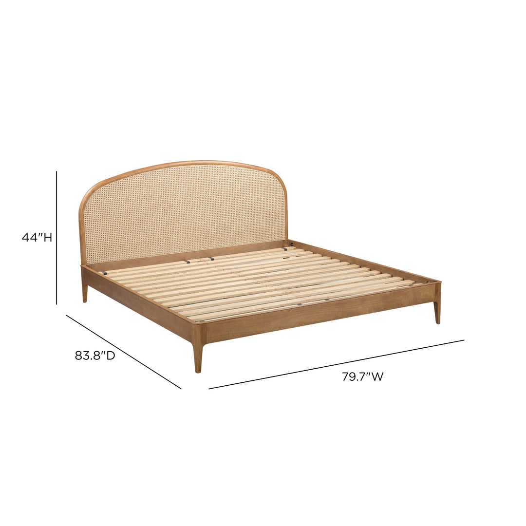 Mico Pecan Natural Rattan Bed - King