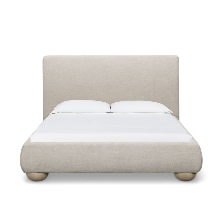 Rayne Cream Textured Fabric Bed - Queen