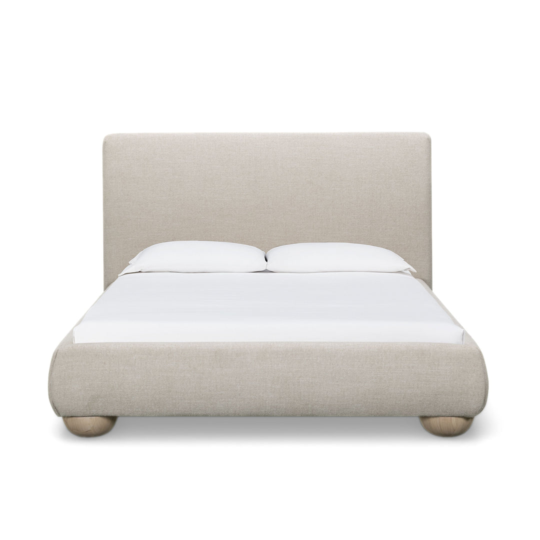 Rayne Cream Textured Fabric Bed - Queen