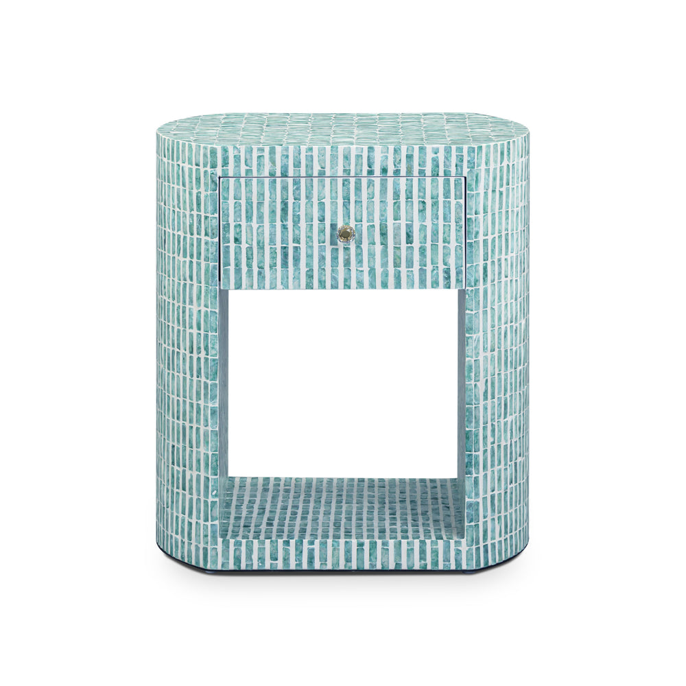 Prim 20" Blue Capiz Shell Nightstand