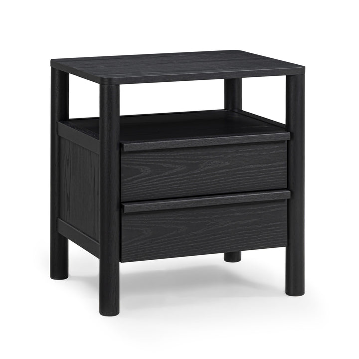 Tyra 22" Black Ash 2-Drawer Nightstand