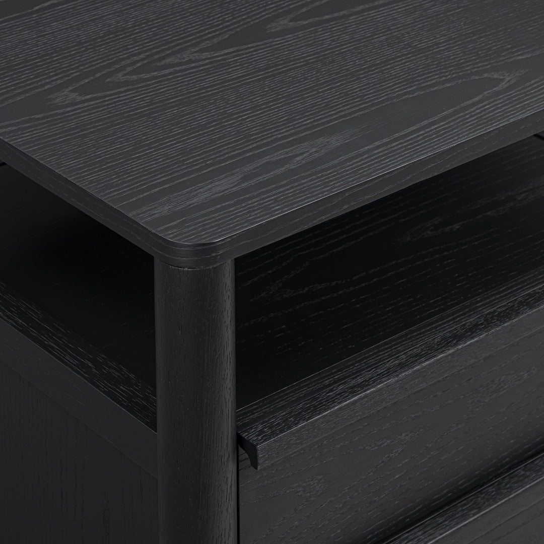 Tyra 22" Black Ash 2-Drawer Nightstand