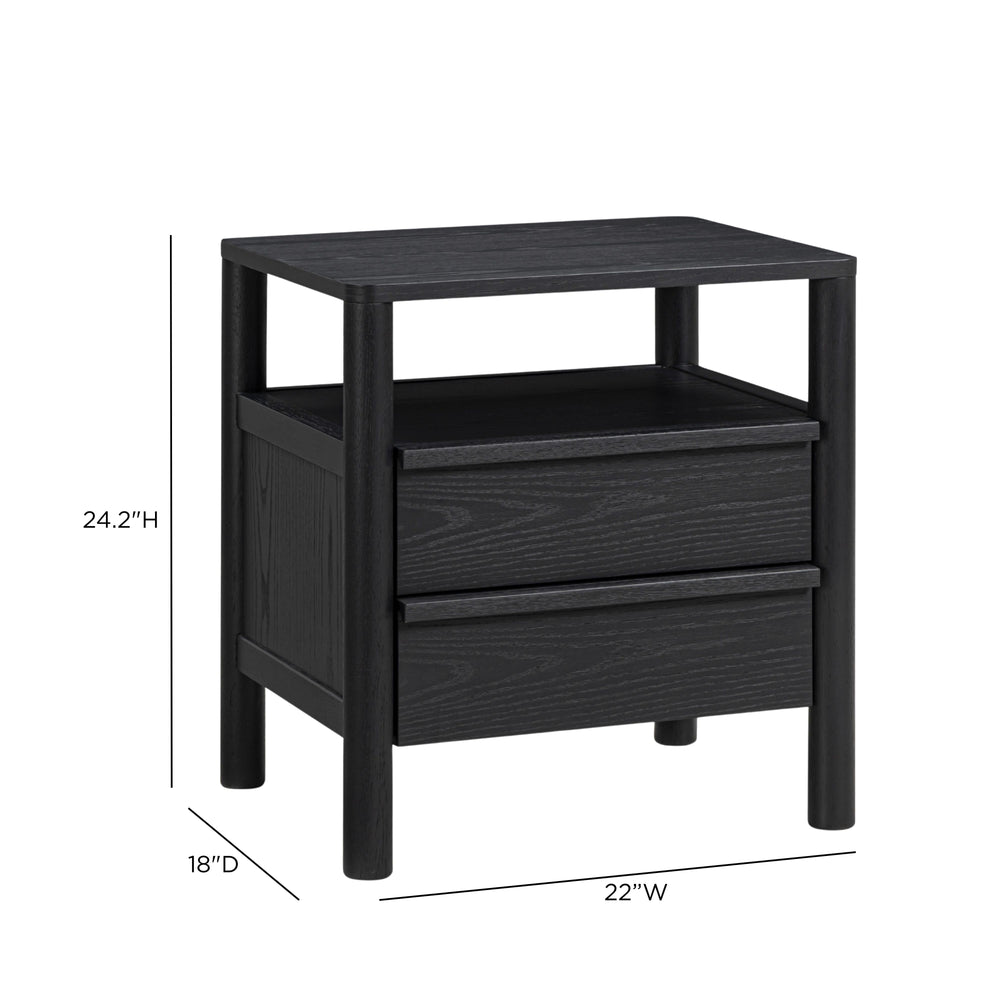 Tyra 22" Ash 2-Drawer Nightstand