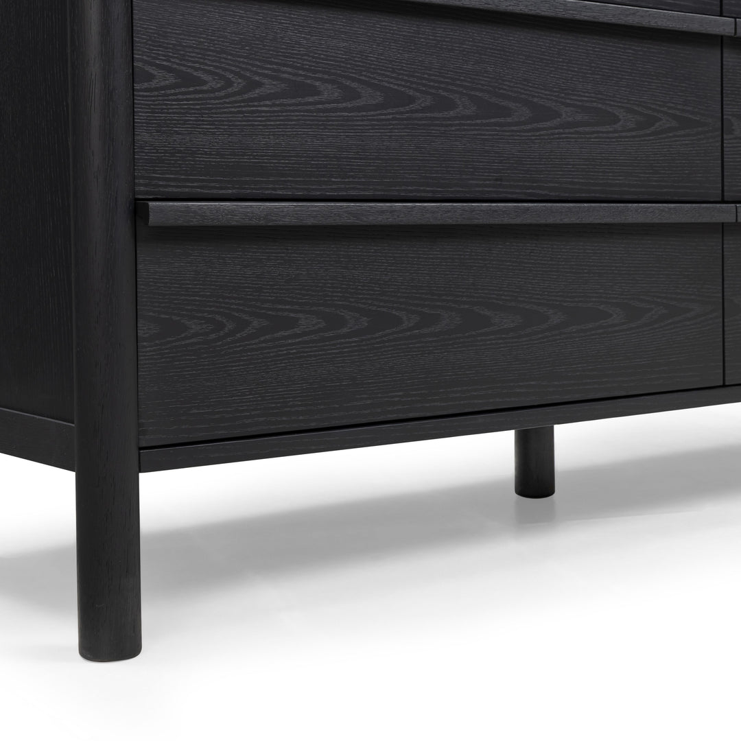 Tyra 62" Black Ash 6-Drawer Dresser