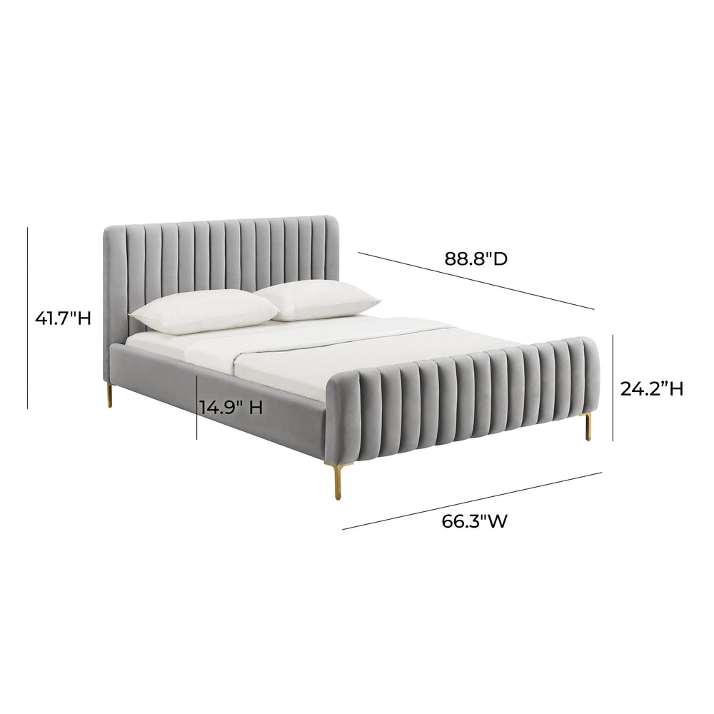 Angela Grey Performance Velvet Bed - Queen