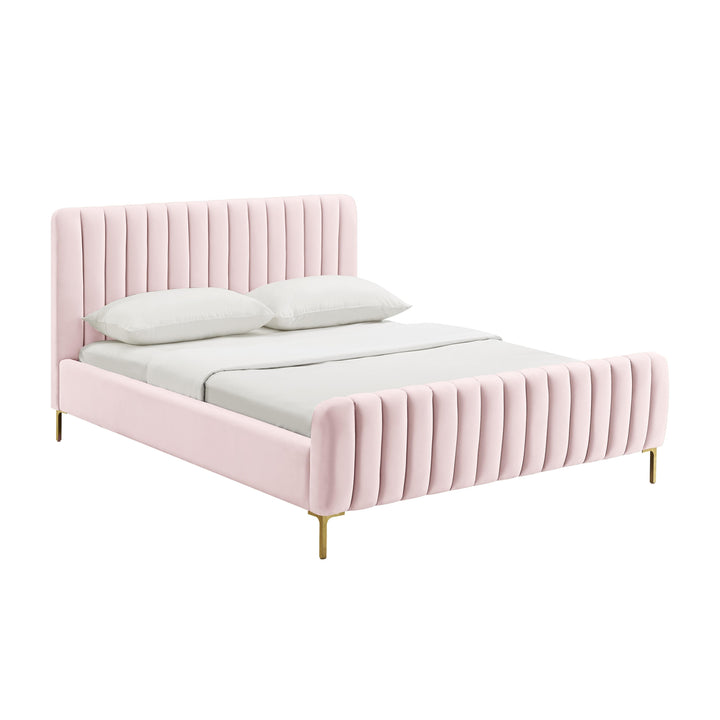 Angela Blush Performance Velvet Bed - Full