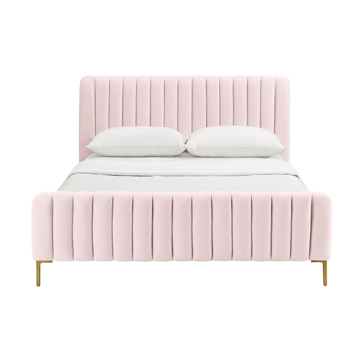 Angela Blush Performance Velvet Bed - Full