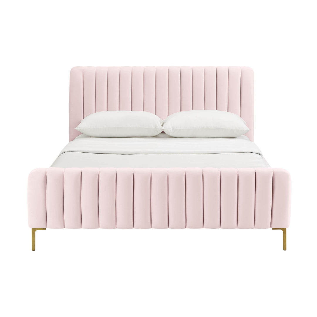 Angela Blush Performance Velvet Bed - Full