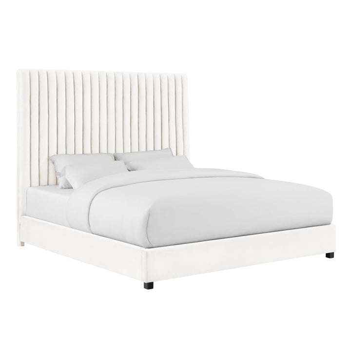 Arabelle White Performance Velvet Bed - King