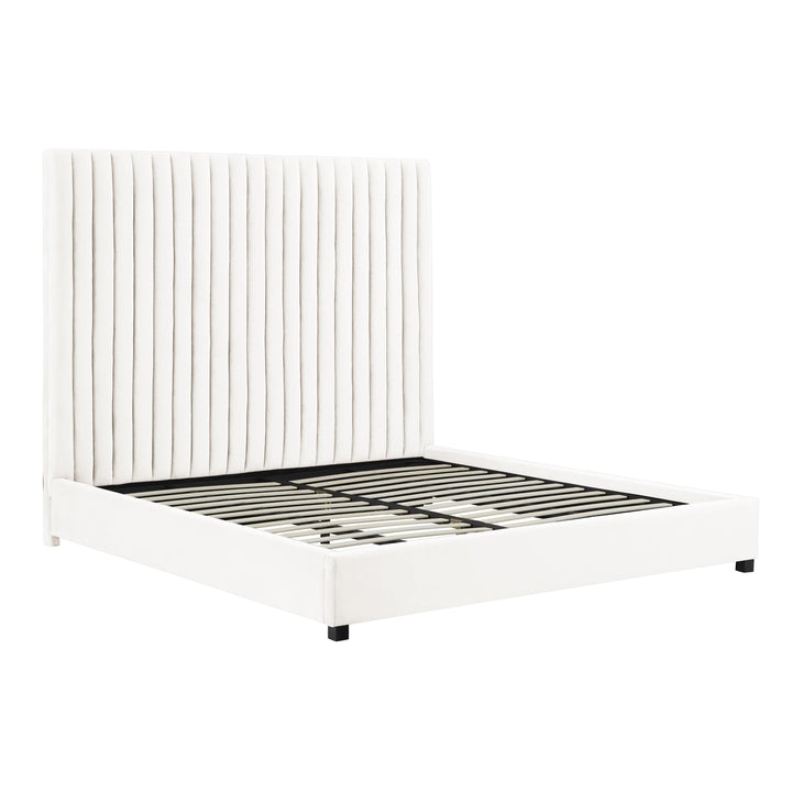Arabelle White Performance Velvet Bed - King