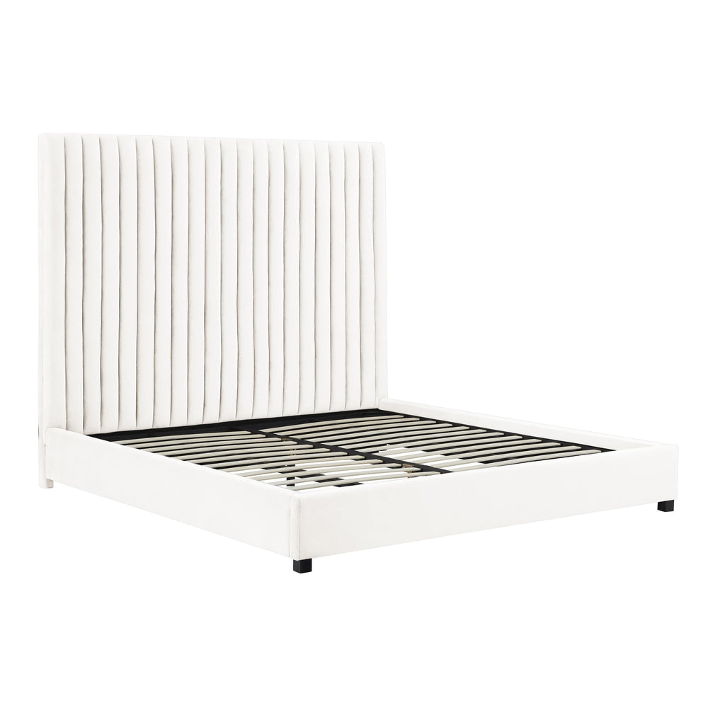 Arabelle White Performance Velvet Bed - King