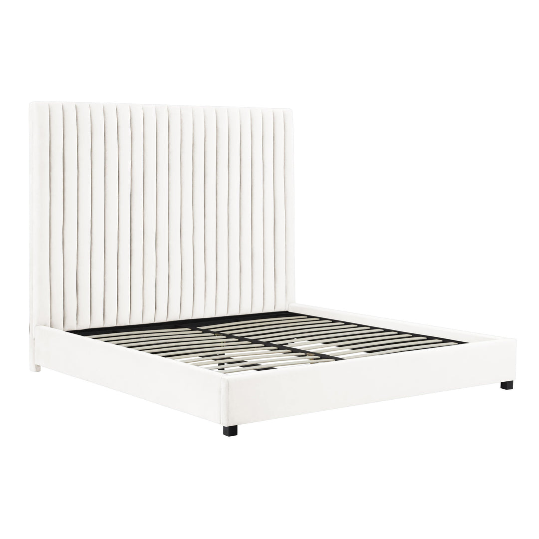 Arabelle White Performance Velvet Bed - King