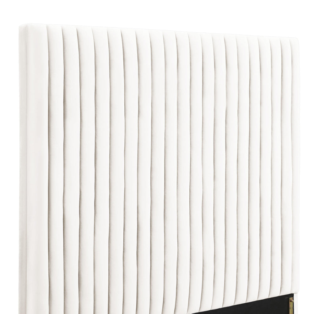 Arabelle White Performance Velvet Bed - King