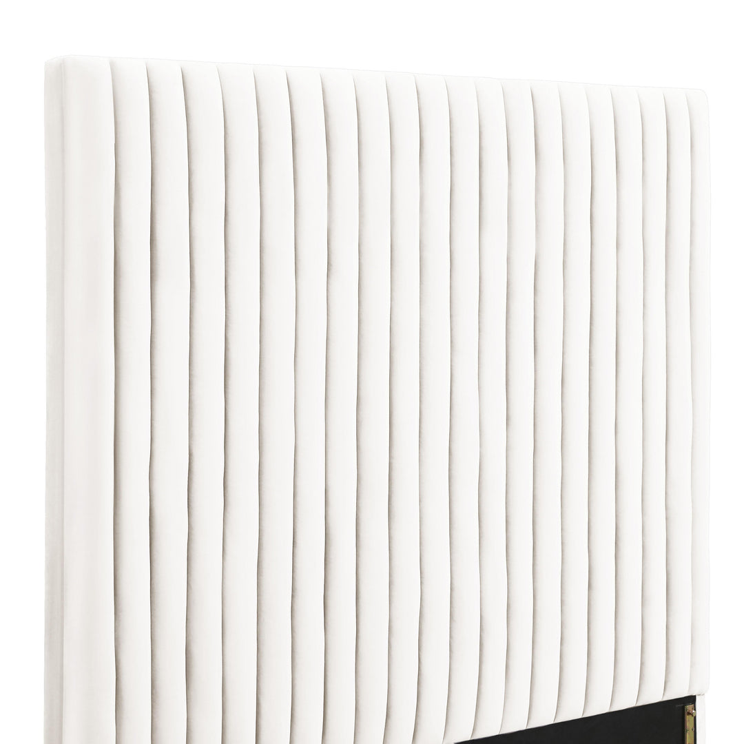 Arabelle White Performance Velvet Bed - King