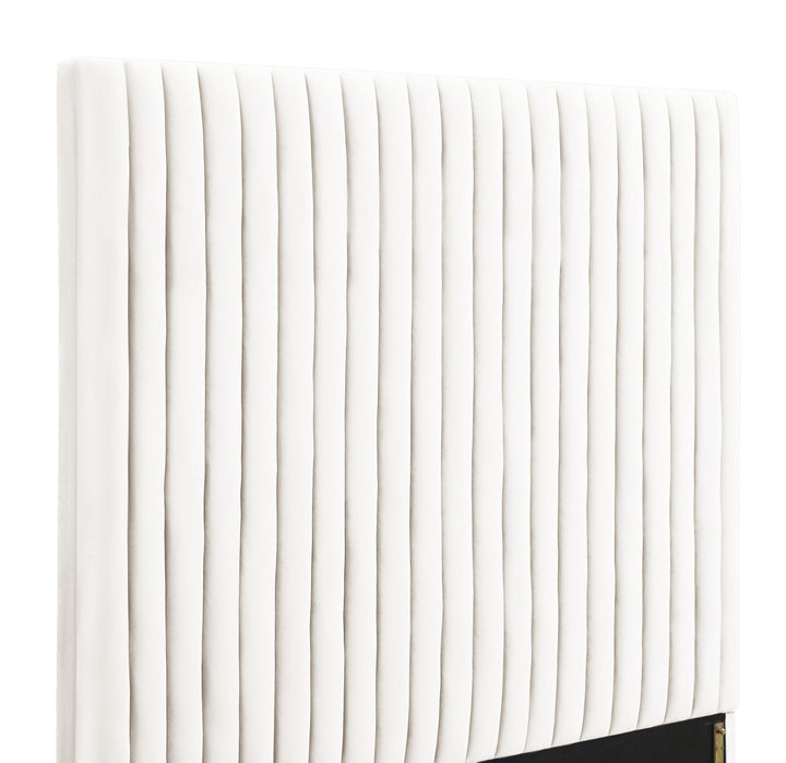 Arabelle White Performance Velvet Bed - Queen