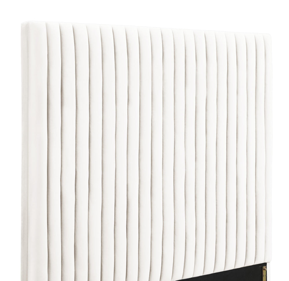 Arabelle White Performance Velvet Bed - Queen