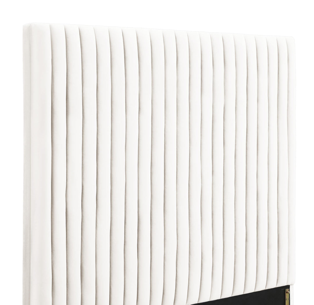Arabelle White Performance Velvet Bed - Queen