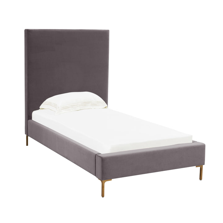 Delilah Velvet Bed - Grey / Twin