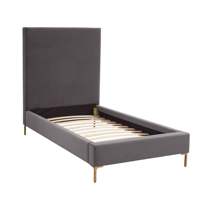 Delilah Velvet Bed - Grey / Twin