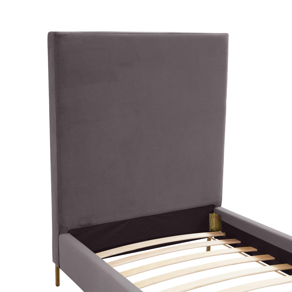 Delilah Velvet Bed - Grey / Twin