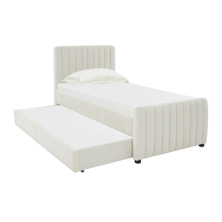 Angela Performance Velvet Trundle Bed in Twin
