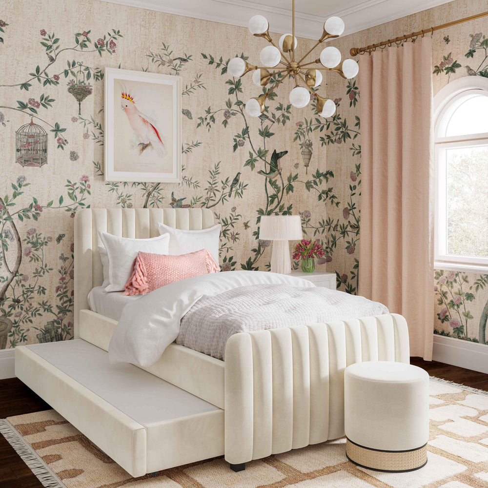 Angela Performance Velvet Trundle Bed in Twin