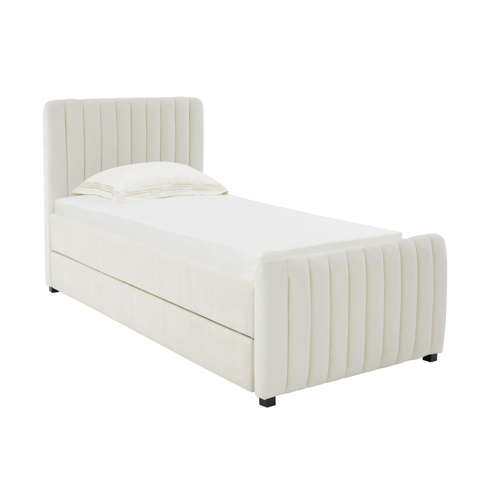 Angela Performance Velvet Trundle Bed in Twin
