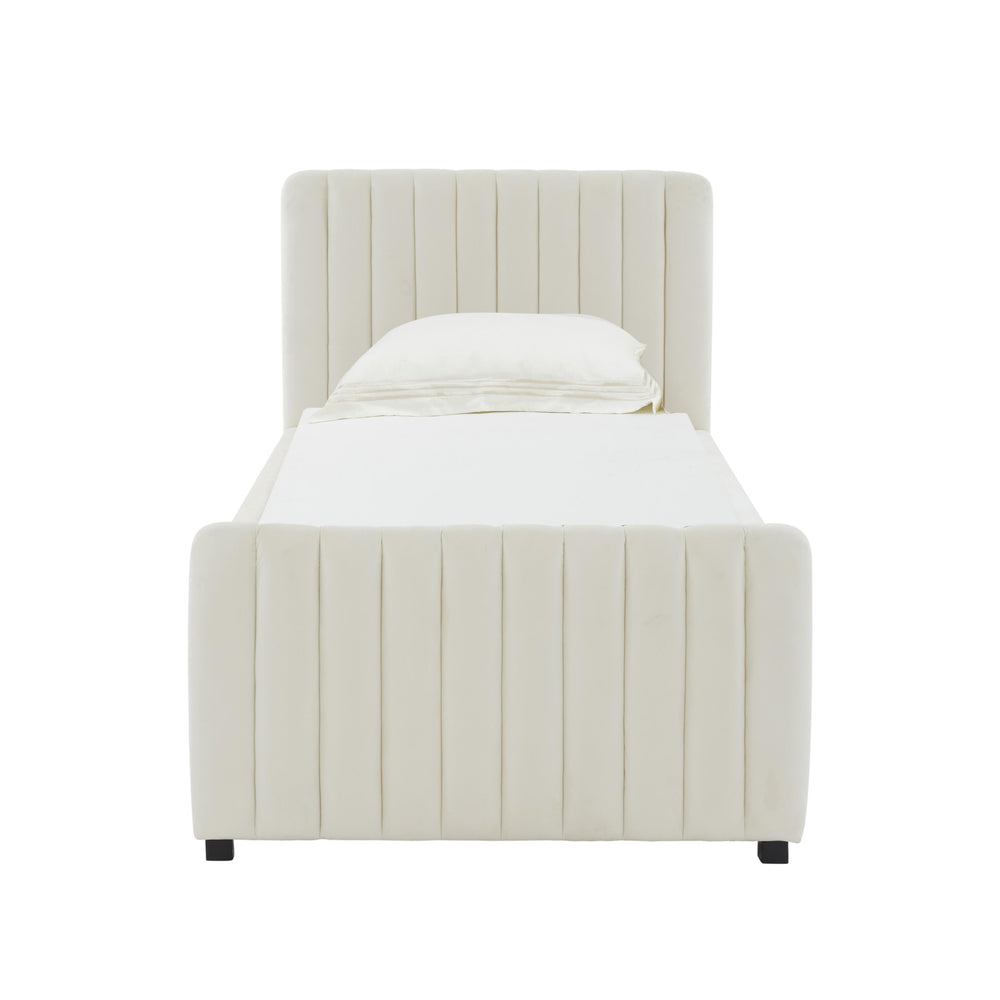 Angela Performance Velvet Trundle Bed in Twin
